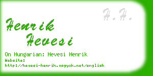 henrik hevesi business card